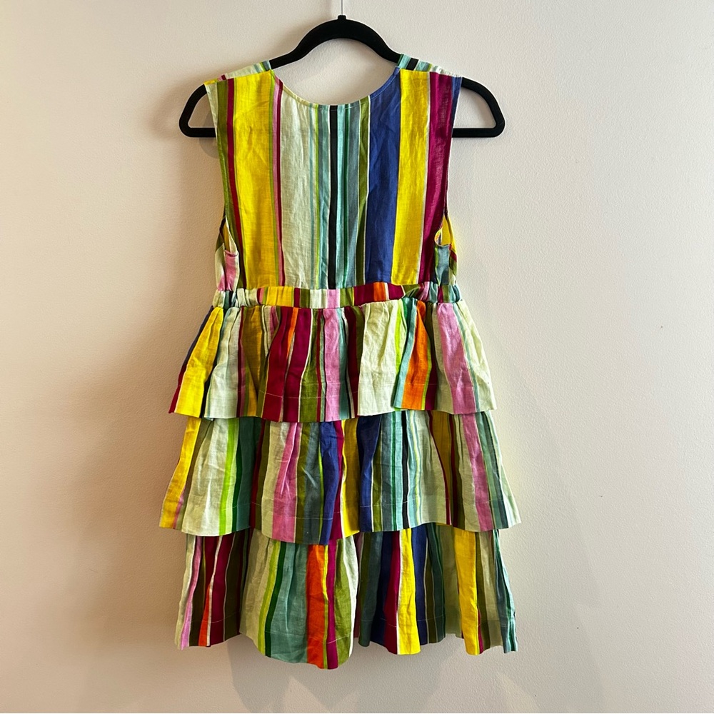 Anthropologie Hope for Flowers Tracy Reese Multi Color Tier ruffle linen dress - Picture 4 of 5